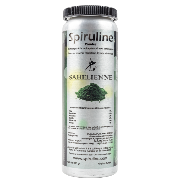 Spiruline de Tunisie, VivezNature - Acheter pot poudre 500g pas cher